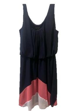Women’s Navy Knee Length Dress Size 6 Classic Casual Midi Dress